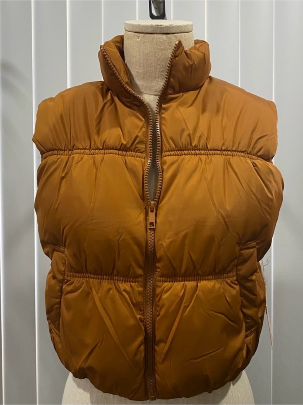 Mustard Zip Up Puffer Vest